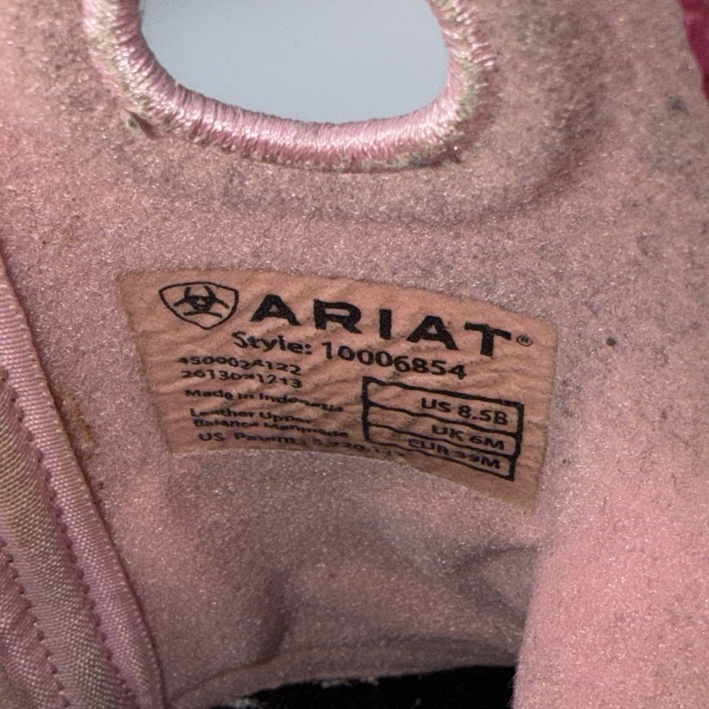 Ariat Fatbaby Pink Brown Leather Camo Cowgirl Boot Rodeo Western Womens Size 8.5 - Picture 9 of 9